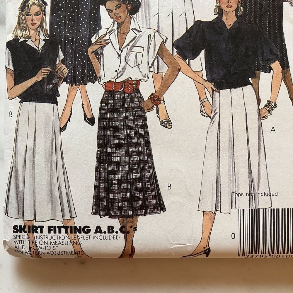 Vintage McCall's Sewing Pattern 9433 Women’s Skirt Size 14 Pleated 3 Styles - Picture 3 of 6